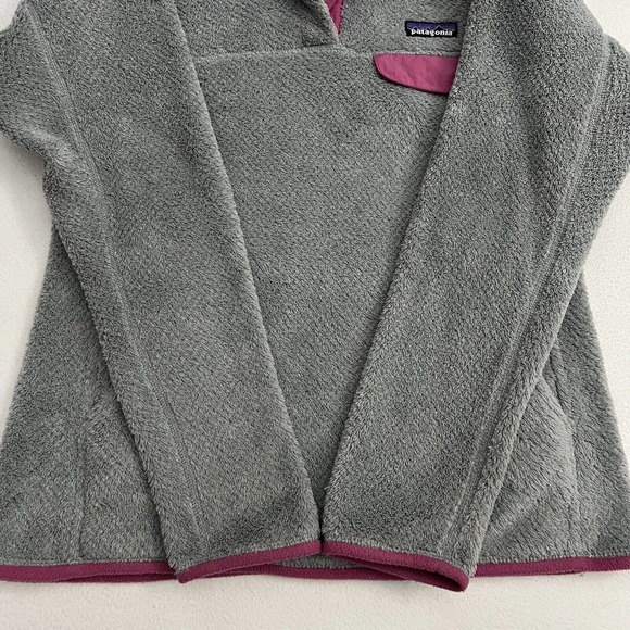 Patagonia Women Gray Pink Retool Hoody Snap T Fleece Jacket Pullover 25436 XS - Picture 7 of 9